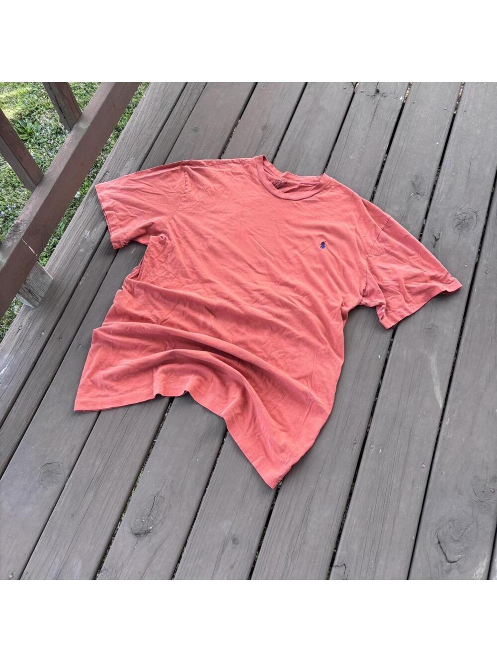 Polo Ralph Lauren Orange T-Shirt Men’s Large Classic Pony Logo Tee Basic 22x32